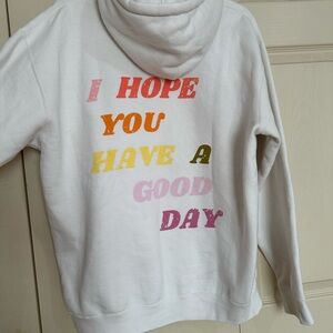 Olivelynn white graphic hoodie